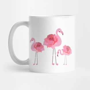 Flamingo with pink hand drawn roses Mug